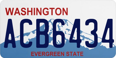 WA license plate ACB6434
