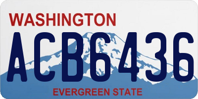 WA license plate ACB6436