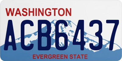 WA license plate ACB6437