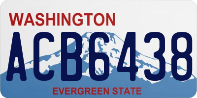 WA license plate ACB6438
