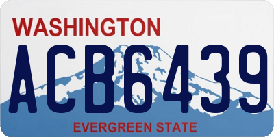 WA license plate ACB6439
