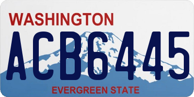 WA license plate ACB6445