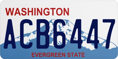 WA license plate ACB6447