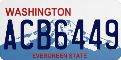 WA license plate ACB6449