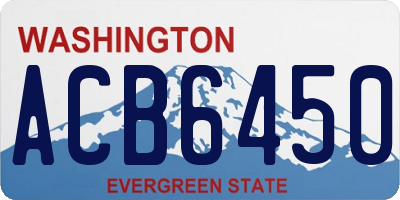 WA license plate ACB6450