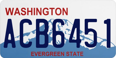 WA license plate ACB6451