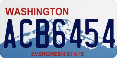 WA license plate ACB6454