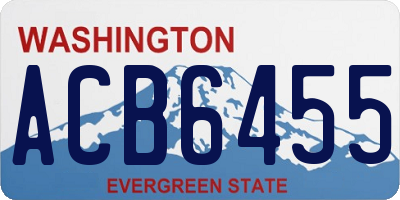 WA license plate ACB6455