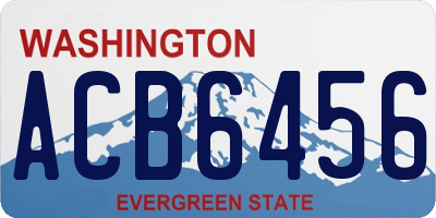 WA license plate ACB6456