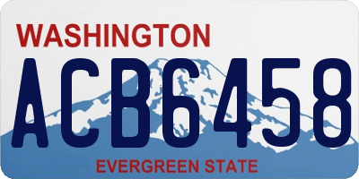 WA license plate ACB6458