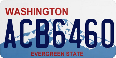 WA license plate ACB6460