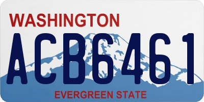 WA license plate ACB6461