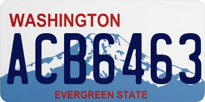 WA license plate ACB6463