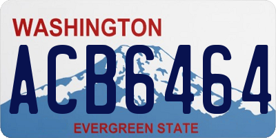 WA license plate ACB6464
