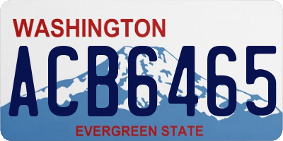 WA license plate ACB6465