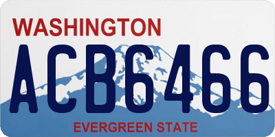 WA license plate ACB6466