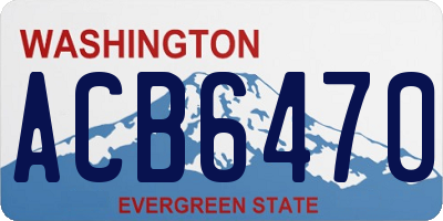 WA license plate ACB6470