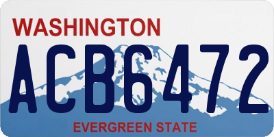 WA license plate ACB6472
