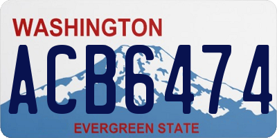 WA license plate ACB6474