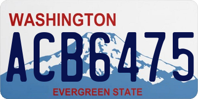 WA license plate ACB6475