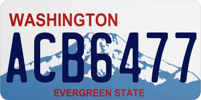 WA license plate ACB6477