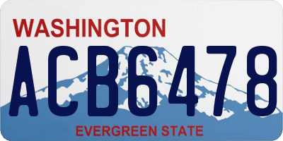 WA license plate ACB6478