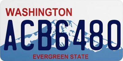 WA license plate ACB6480