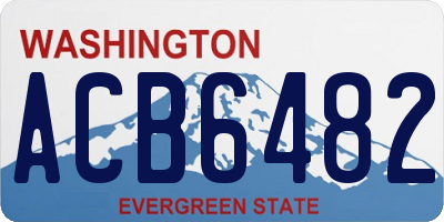 WA license plate ACB6482