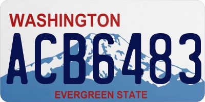 WA license plate ACB6483