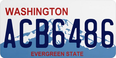 WA license plate ACB6486