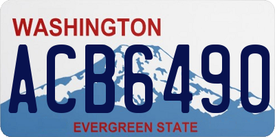 WA license plate ACB6490