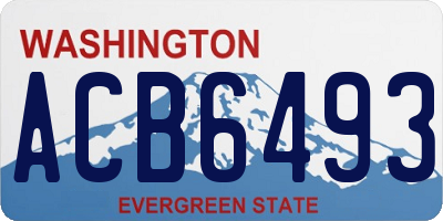 WA license plate ACB6493