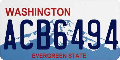 WA license plate ACB6494