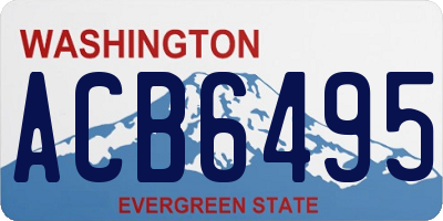 WA license plate ACB6495