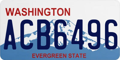 WA license plate ACB6496