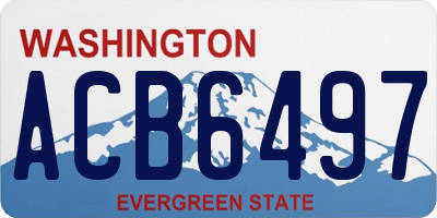 WA license plate ACB6497