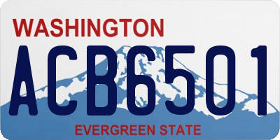 WA license plate ACB6501