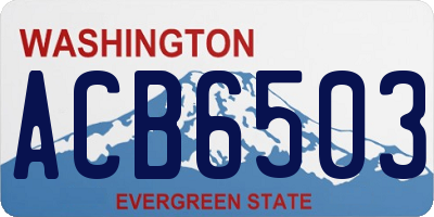 WA license plate ACB6503