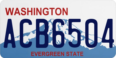 WA license plate ACB6504