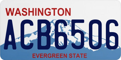 WA license plate ACB6506