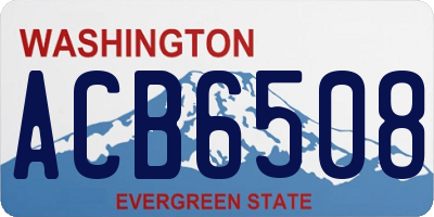 WA license plate ACB6508