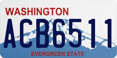 WA license plate ACB6511