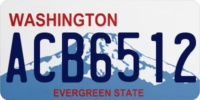 WA license plate ACB6512