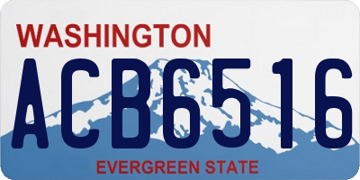 WA license plate ACB6516