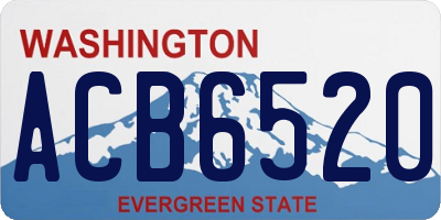 WA license plate ACB6520