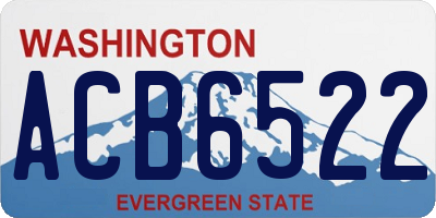 WA license plate ACB6522