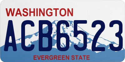WA license plate ACB6523
