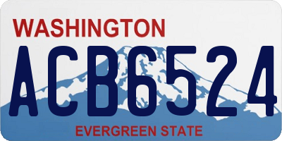 WA license plate ACB6524