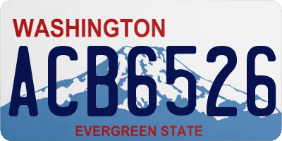 WA license plate ACB6526