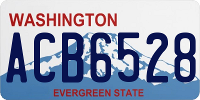WA license plate ACB6528